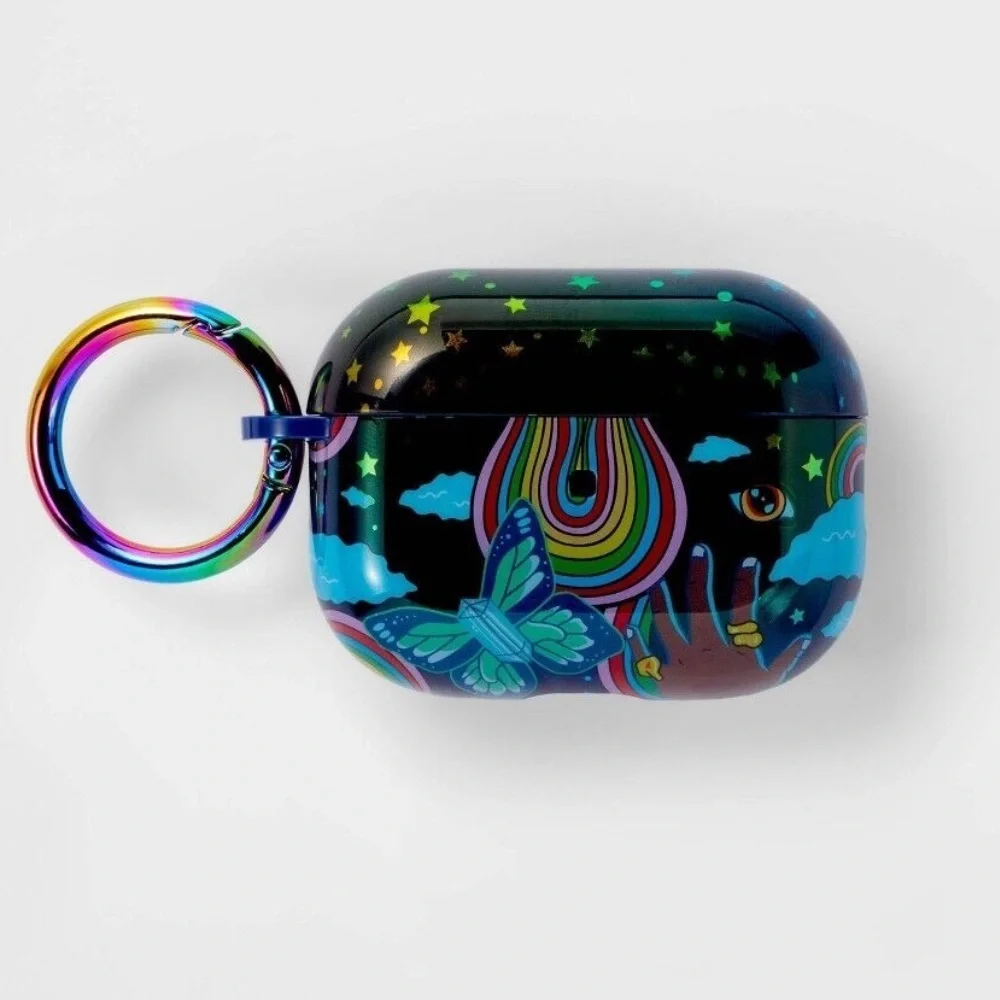 heyday AirPods Pro Case Black and Blue with Multicolor Design Artist series New